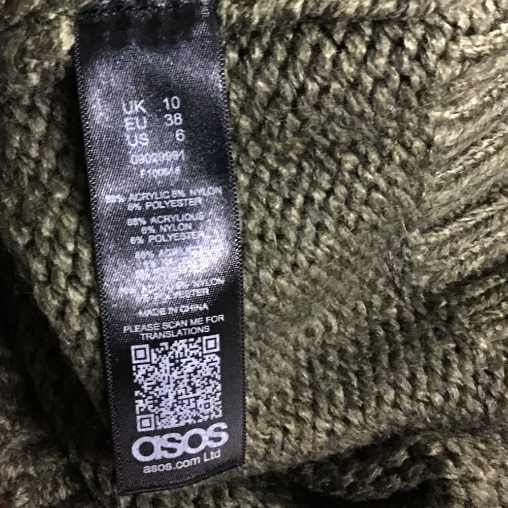 ASOS Open Back Knitted Roll Neck Green Sweater - Picture 9 of 10